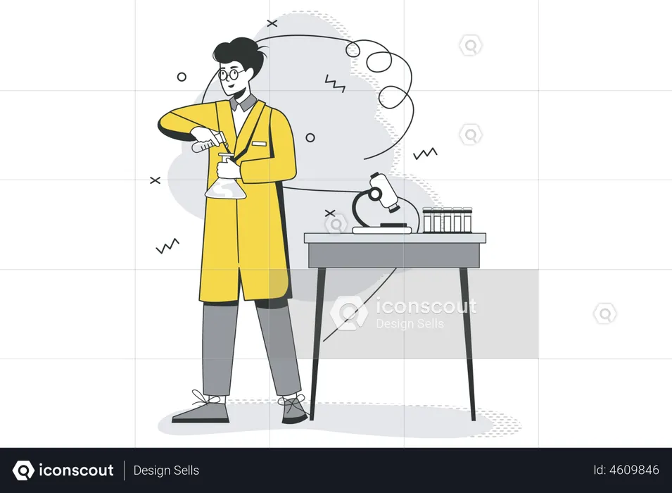 Experiments In Science Laboratory  Illustration