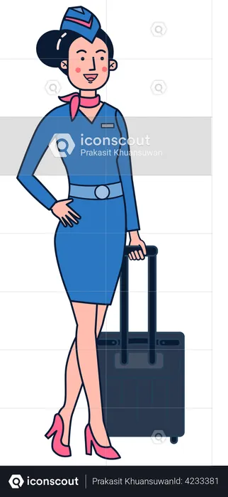 Expert air hostess  Illustration