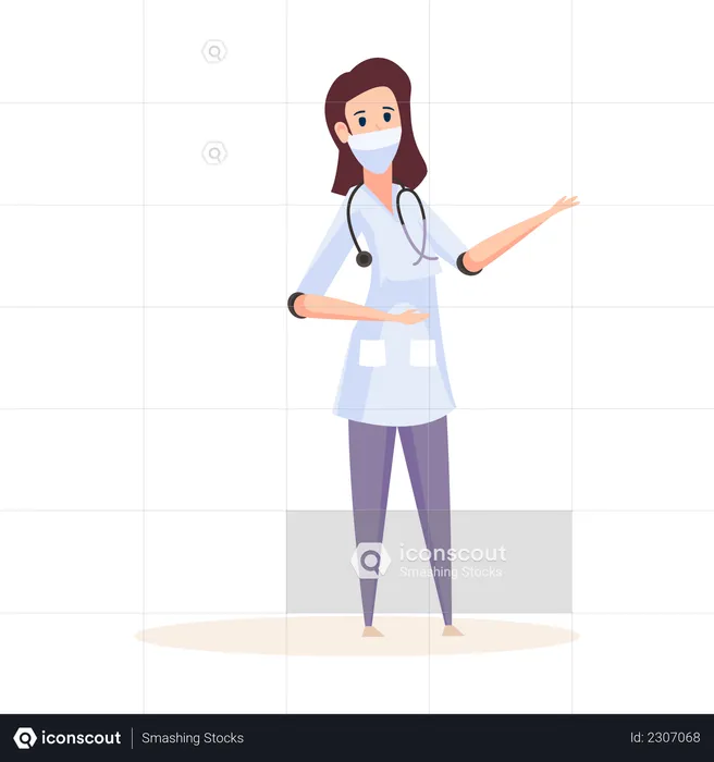 Expert and well-known Female doctor  Illustration