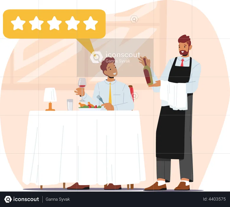 Expert Foodie Trying Food and Makes Review  Illustration