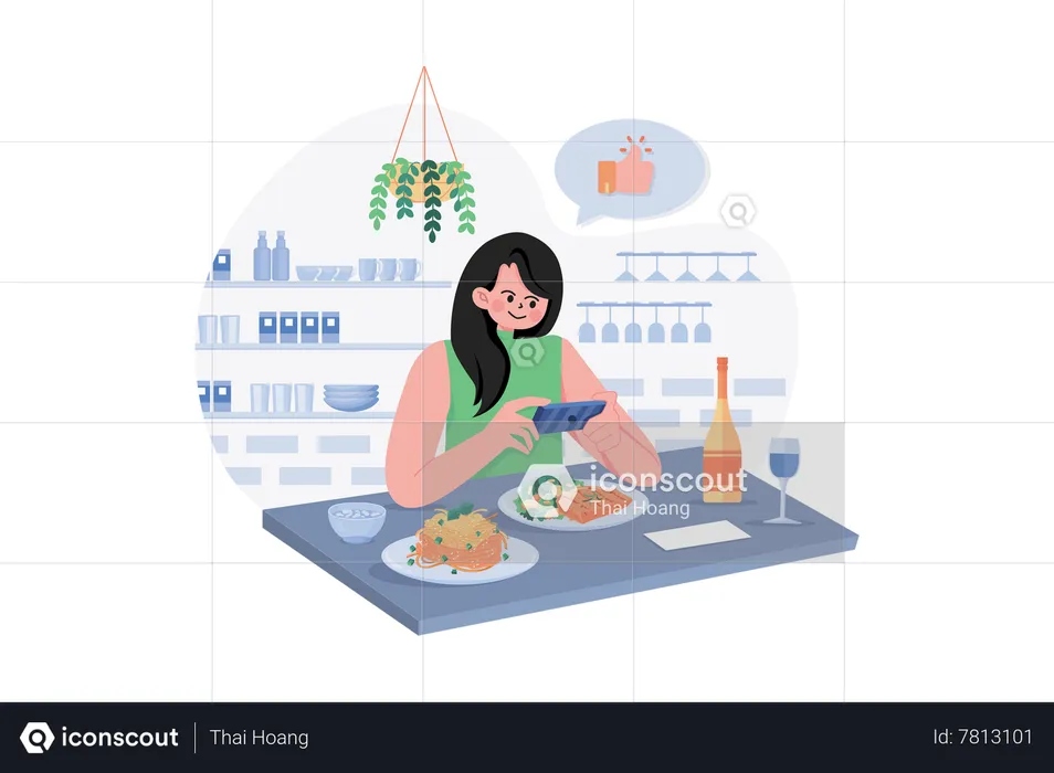 Expert Foodie Trying Food And Makes Review  Illustration