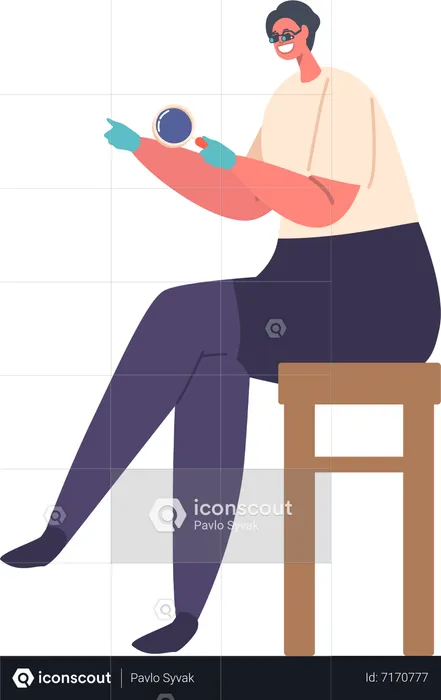 Expert Jeweler Female Inspecting Intricate Details  Illustration