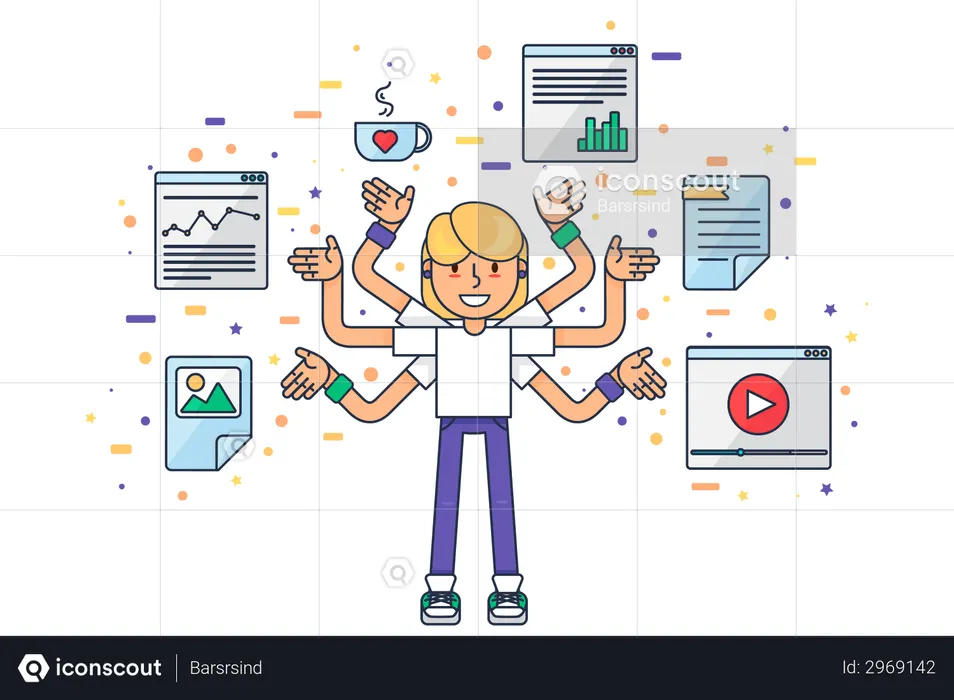 Experto en multitarea  Ilustración