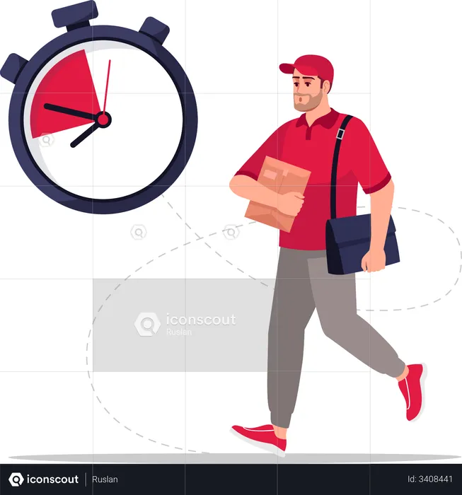Express delivery by postman  Illustration