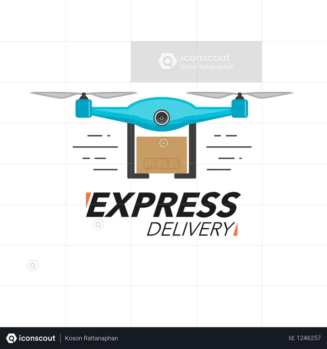 Express delivery Drone  Illustration