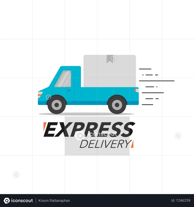 Express Delivery Truck  Illustration