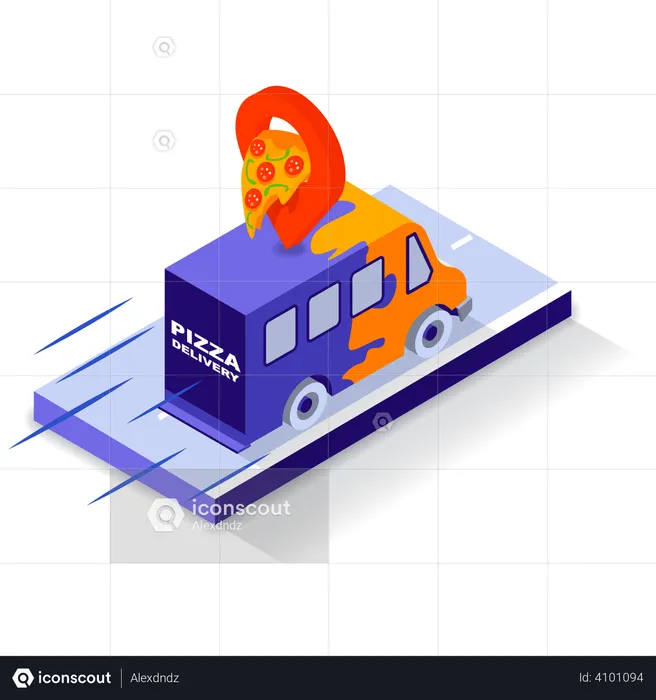 Express Pizza Delivery  Illustration