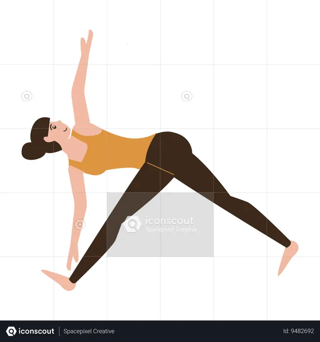 Extended side angle yoga pose  Illustration