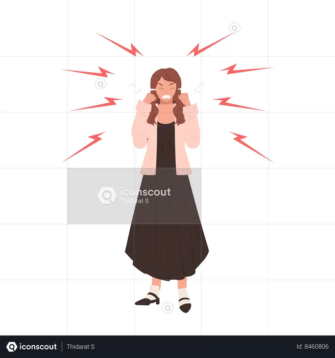 Extremely angry woman  Illustration