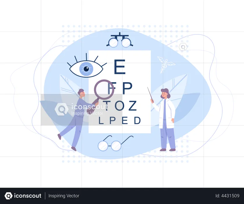 Eye care and vision  Illustration