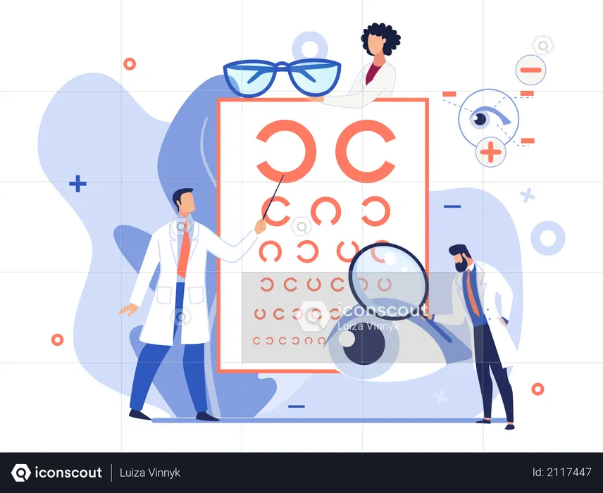 Eye vision testing chart  Illustration