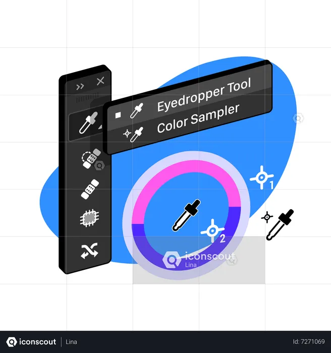 Eyedropper Tool in Raster graphic editor  Illustration