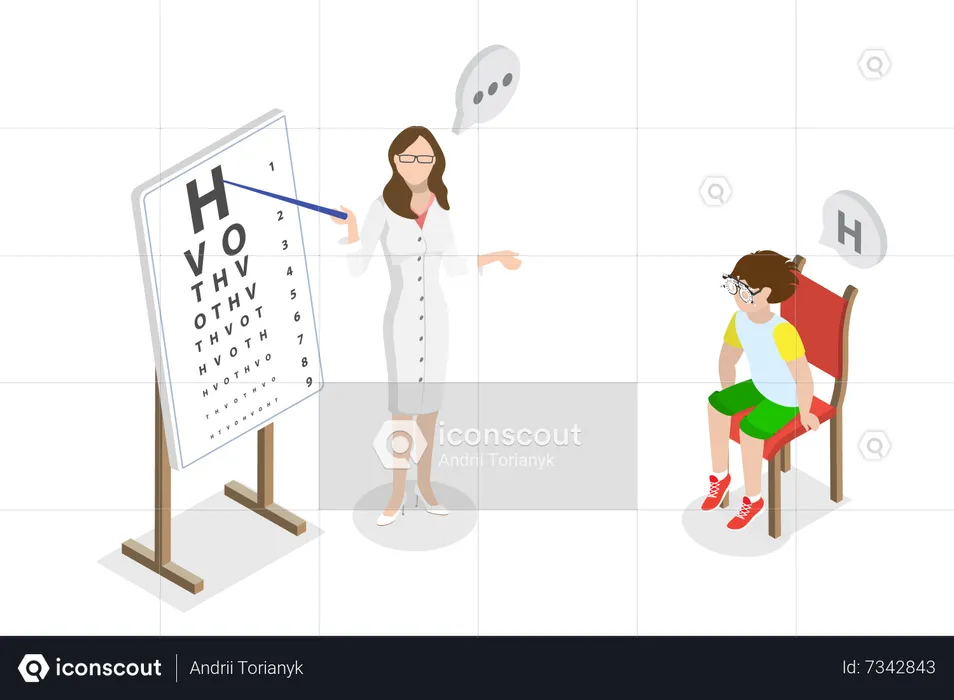 Eyes checkup  Illustration