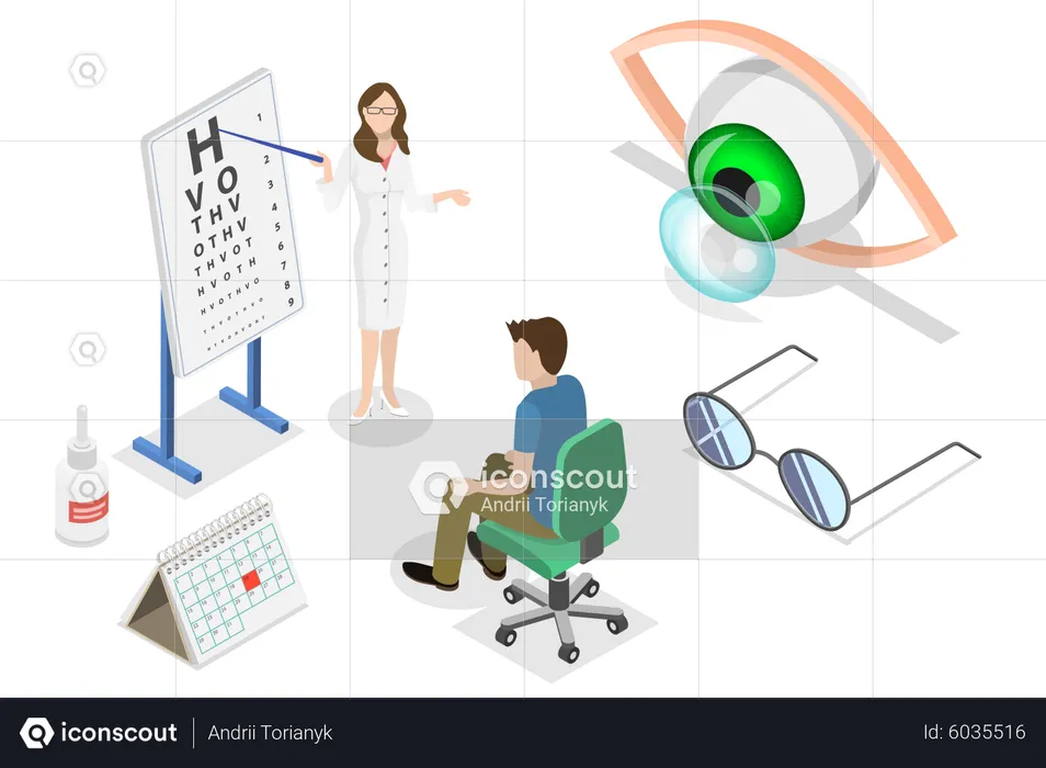 Eyesight check up  Illustration