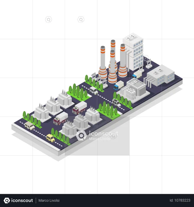 Fábrica de energía eléctrica  Ilustración