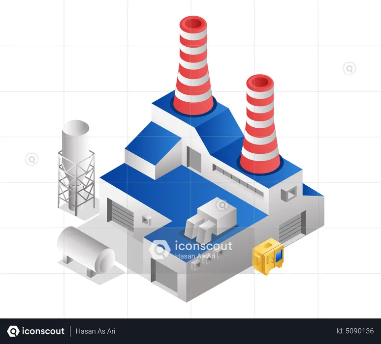 Fábrica industrial  Ilustración