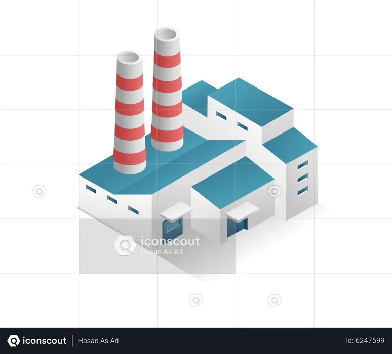 Fabrik und Schornstein  Illustration