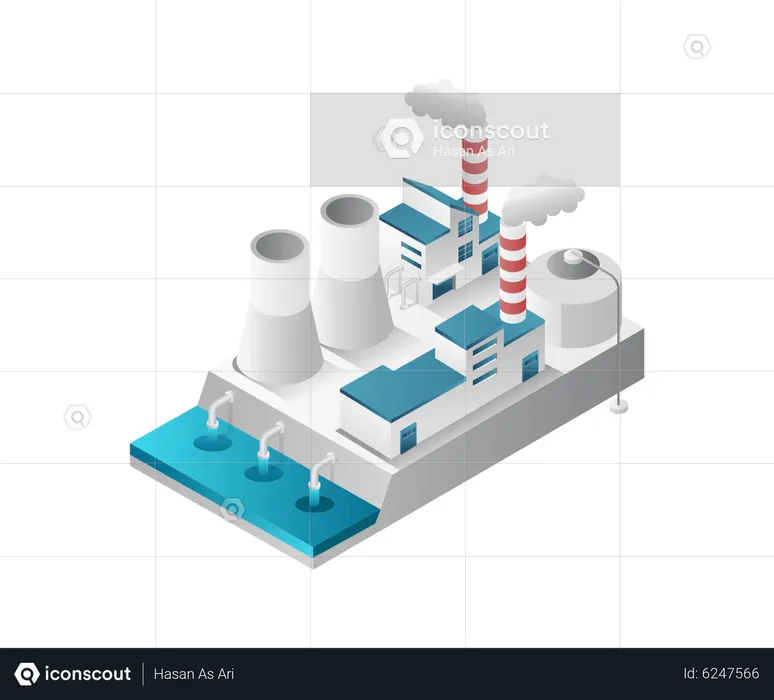 Verschmutzung durch Fabriken  Illustration