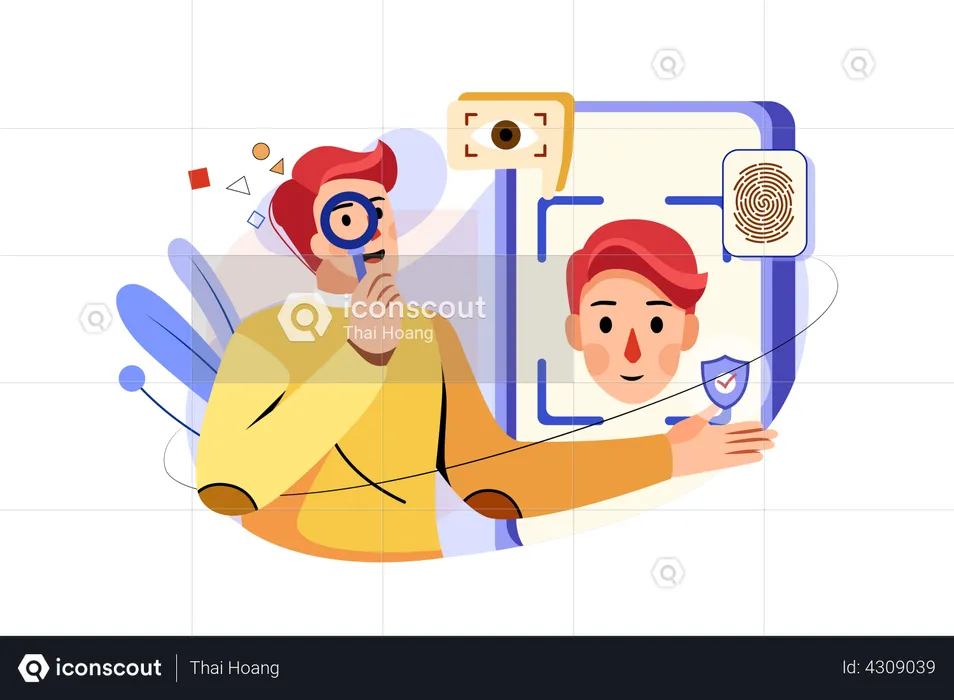 Face and Biometric Security  Illustration