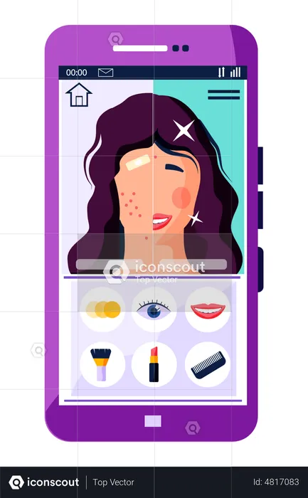 Face beauty enhancer app  Illustration