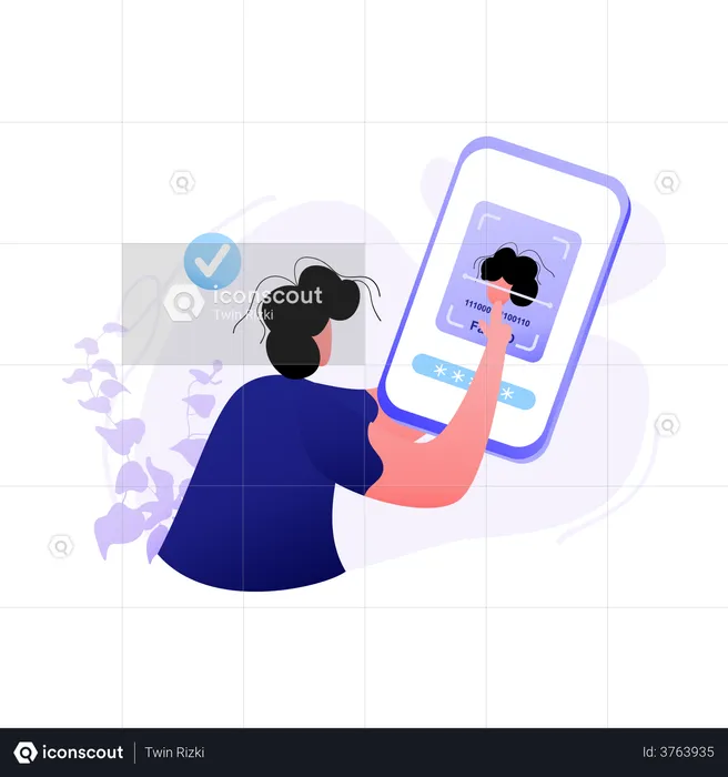 Face Id authentication  Illustration