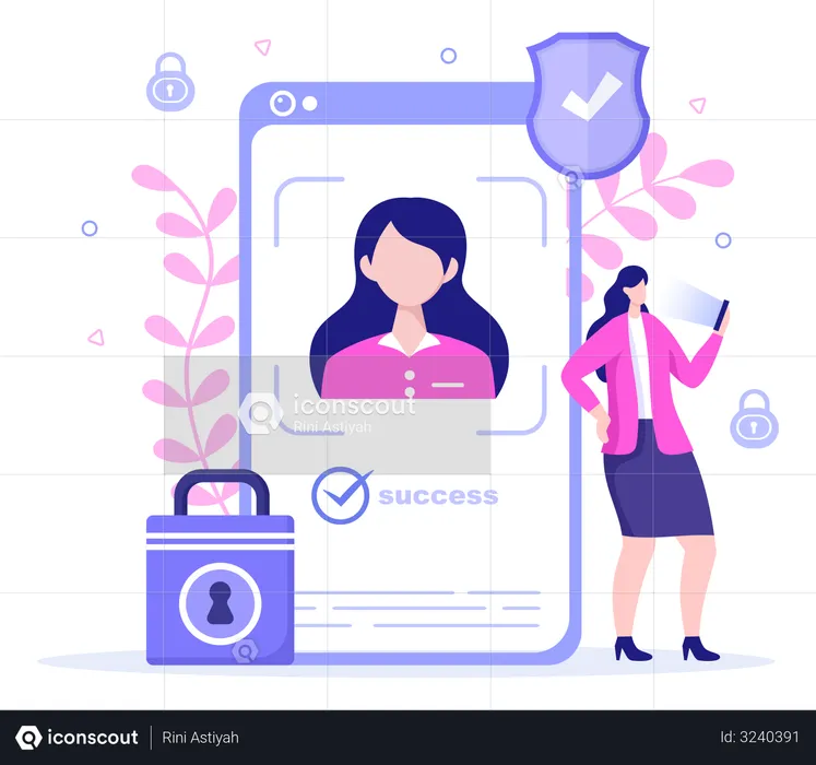 Face Id Security  Illustration