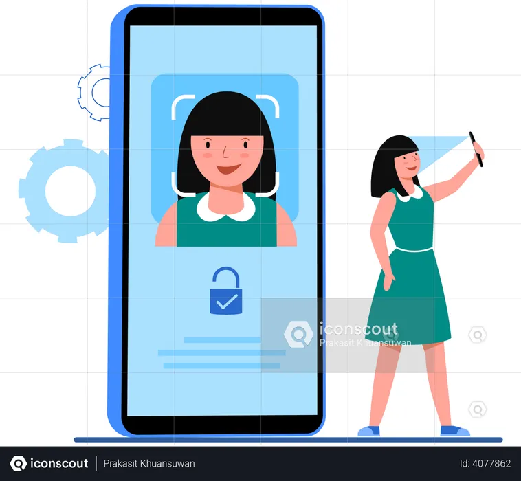 Face Id Security  Illustration