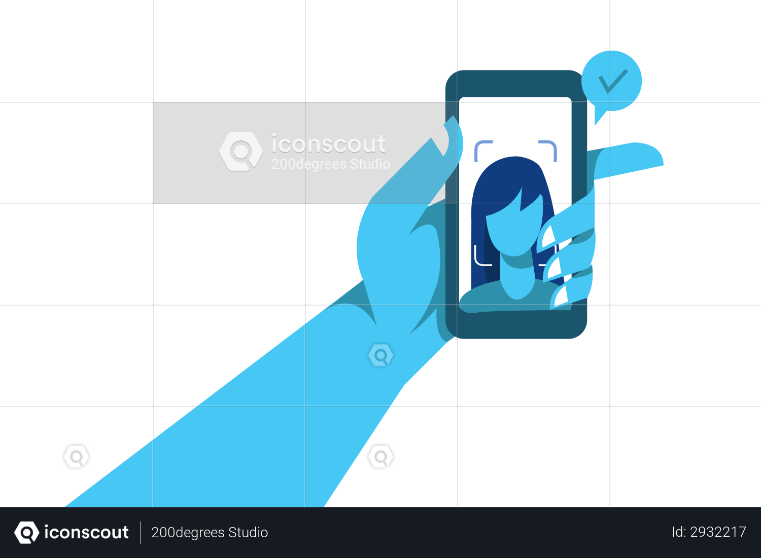 Best Premium Face Lock Illustration download in PNG & Vector format