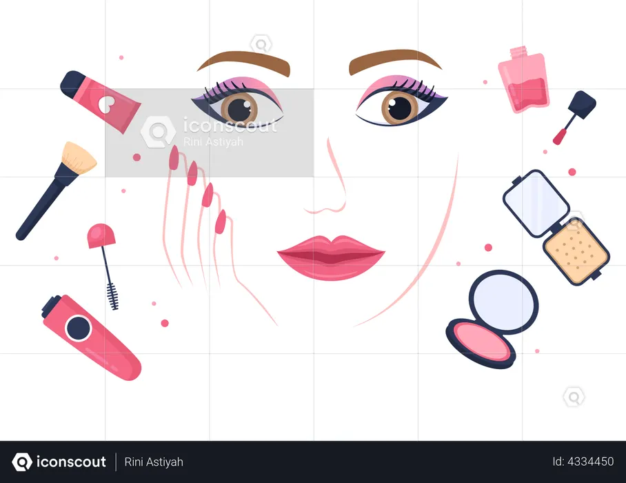 Face makeup cosmetics variety  Illustration