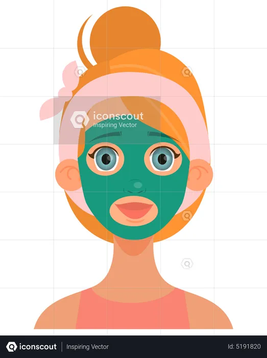 Facial mask for a clean healthy skin  Illustration