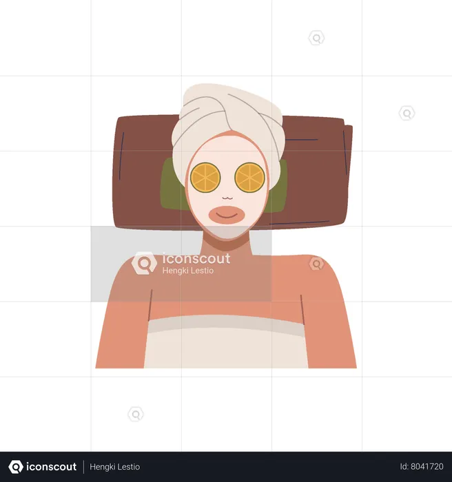 Facial mask in spa  Illustration