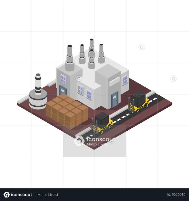 Factory Building  Illustration