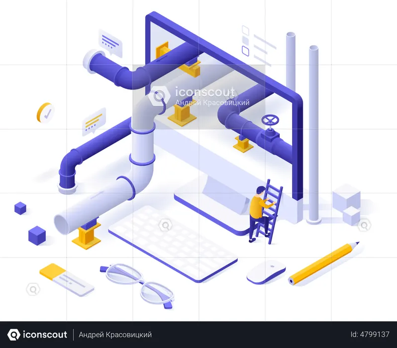 Factory Maintenance  Illustration