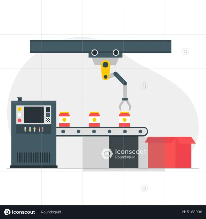 Factory production packaging  Illustration