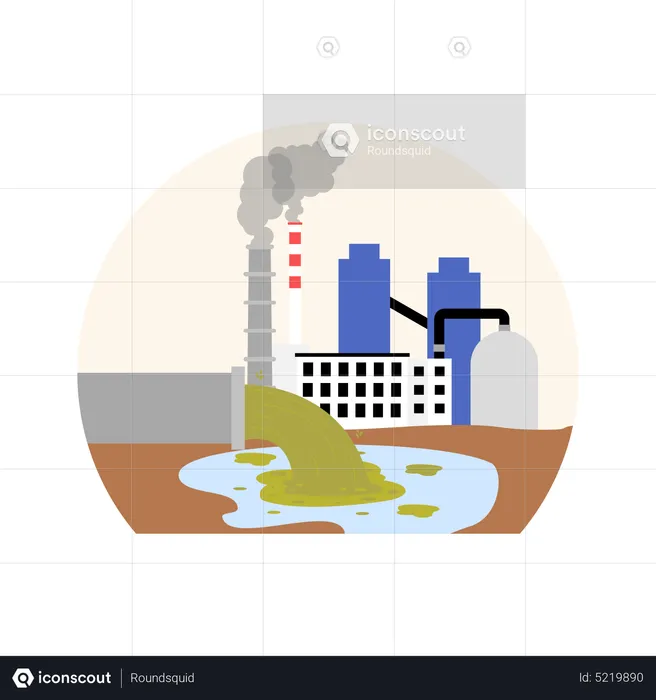 Factory waste disposal  Illustration