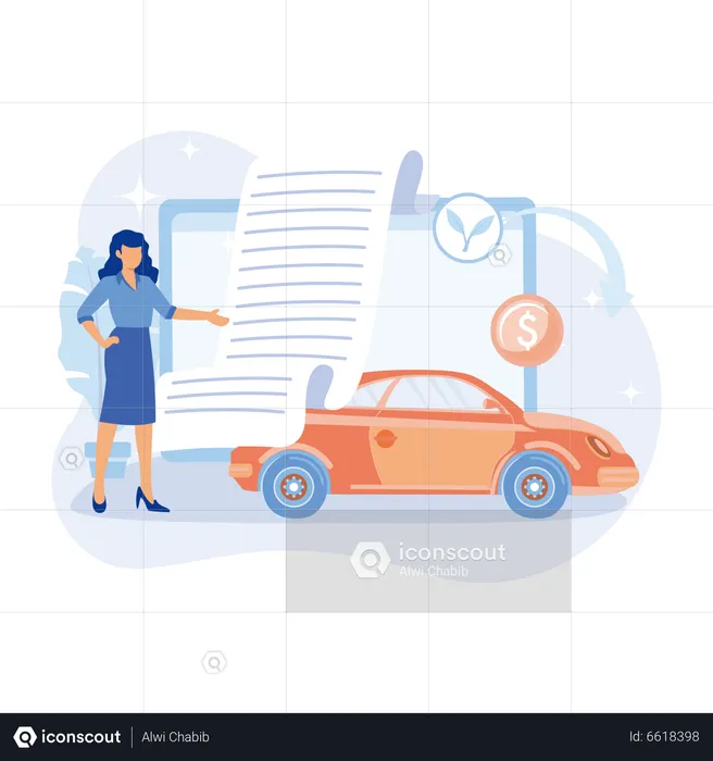 Facture de service de voiture  Illustration