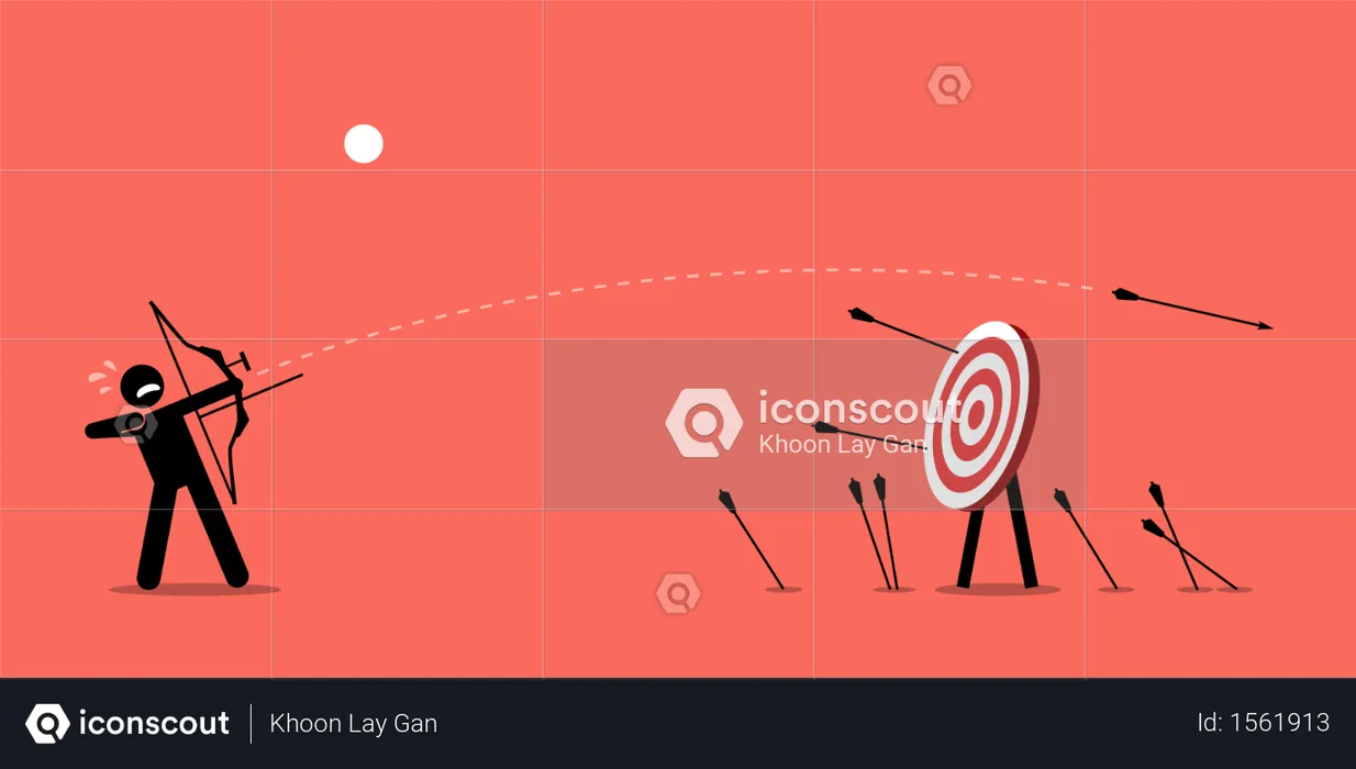 Failing to hit the target  Illustration