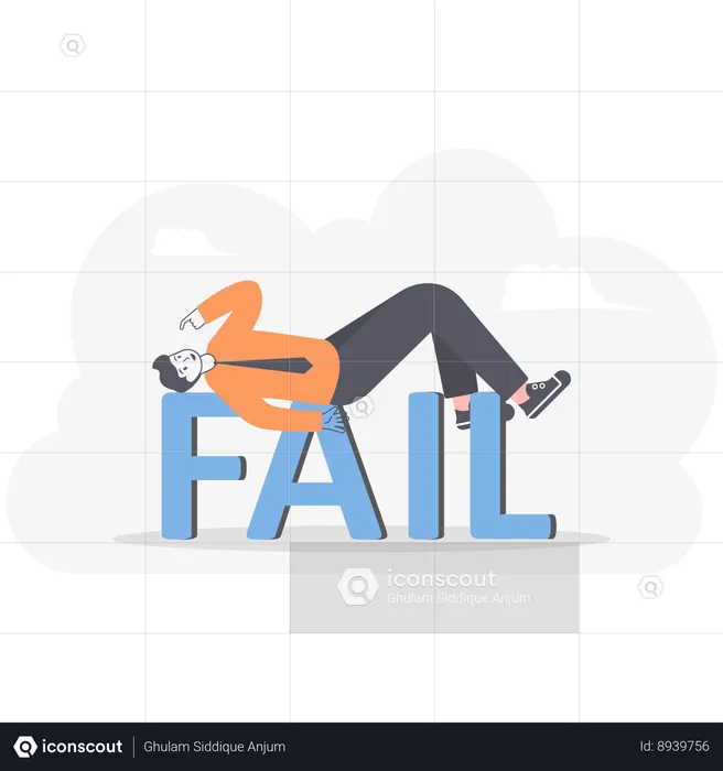 Failure Businessman Kneeling  Illustration