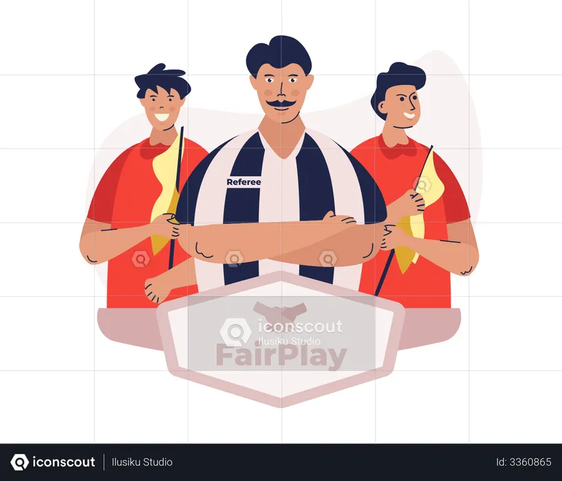 Fair play campaign with sports referee character  Illustration