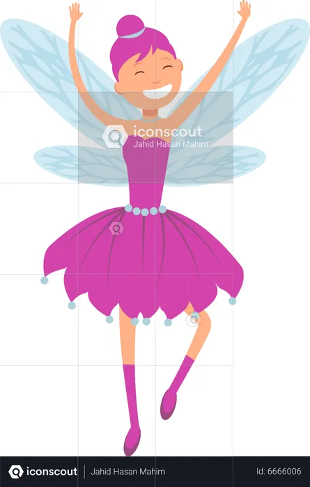 Fairy With Angle Wings  Illustration