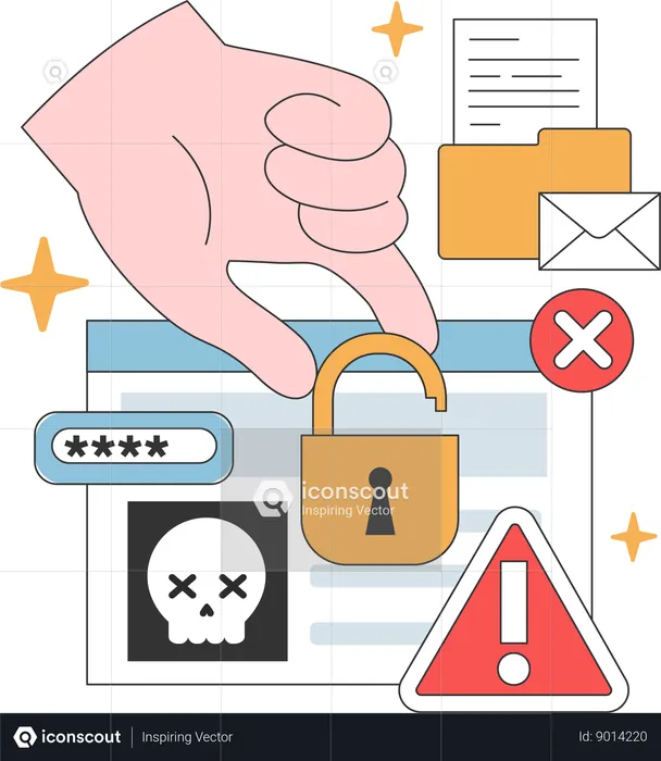 Fake password alert  Illustration