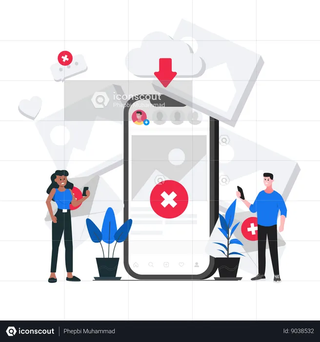 Falha no download da nuvem  Ilustração