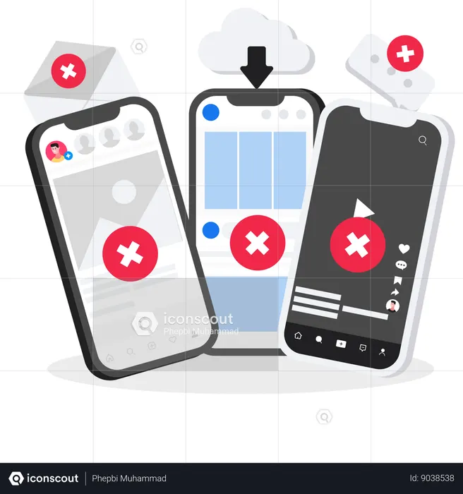 Falha no download  Ilustração