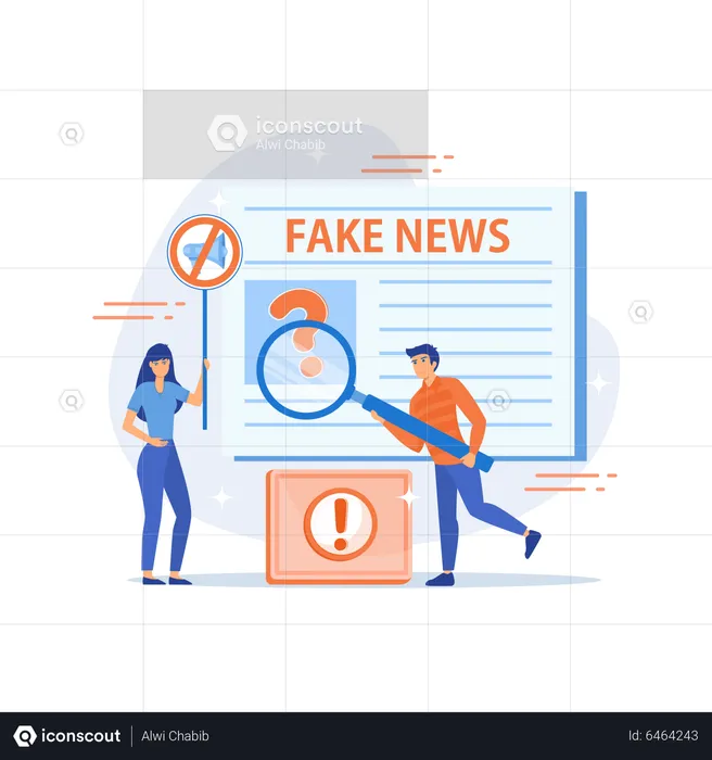 False information broadcasting  Illustration
