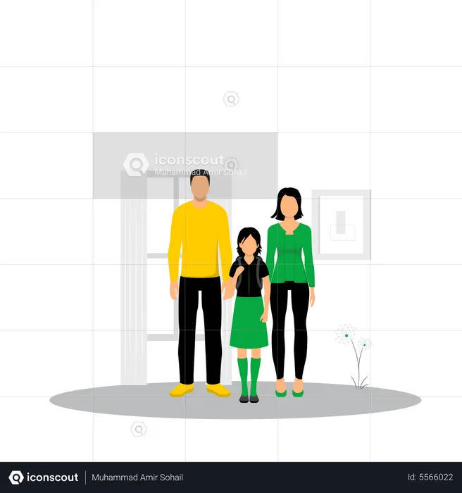 Familia feliz  Ilustración