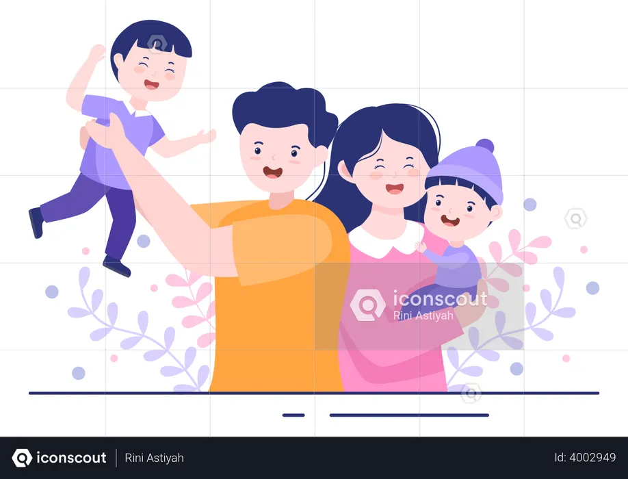 Família feliz  Ilustração