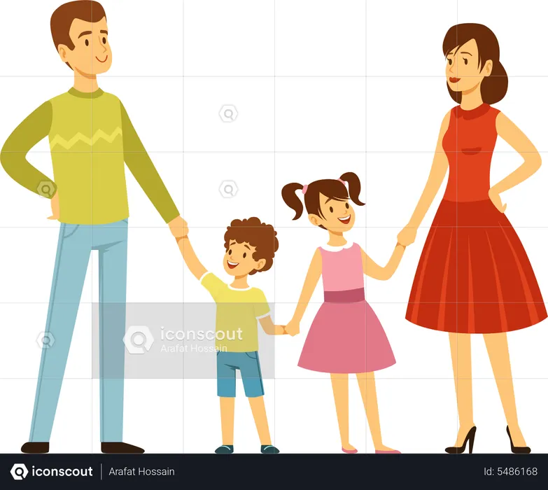 Família feliz juntos  Ilustração