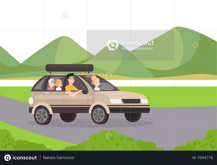 Família vai viajar  Ilustração