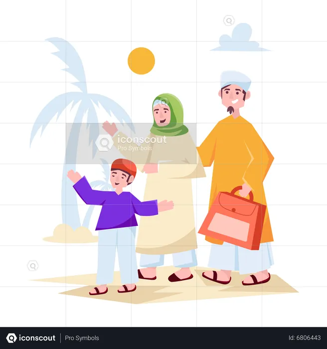 Família Muçulmana  Ilustração