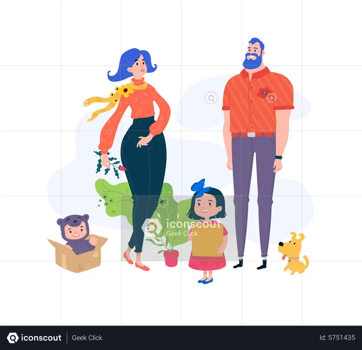 Familia pasando tiempo juntos  Ilustración